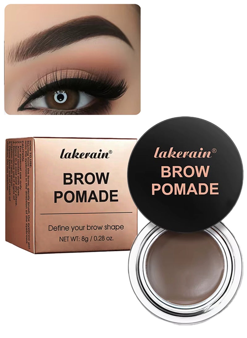 lakerain Brow Pomade Natural Long Lasting Sweat Proof Waterproof Eyebrow Makeup Gels Smooth Fast Drying Eyebrow Color Cream Eyebrow Pomade Brow Coloring Gel Medium Brown 02