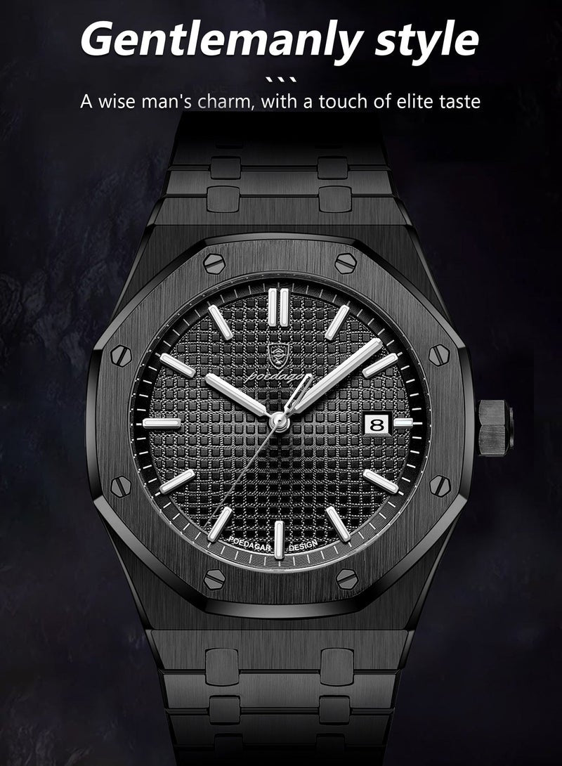 POEDAGAR Man Watch, Waterproof Luminous Men's Watch Quartz, Men's Wrist Watches
