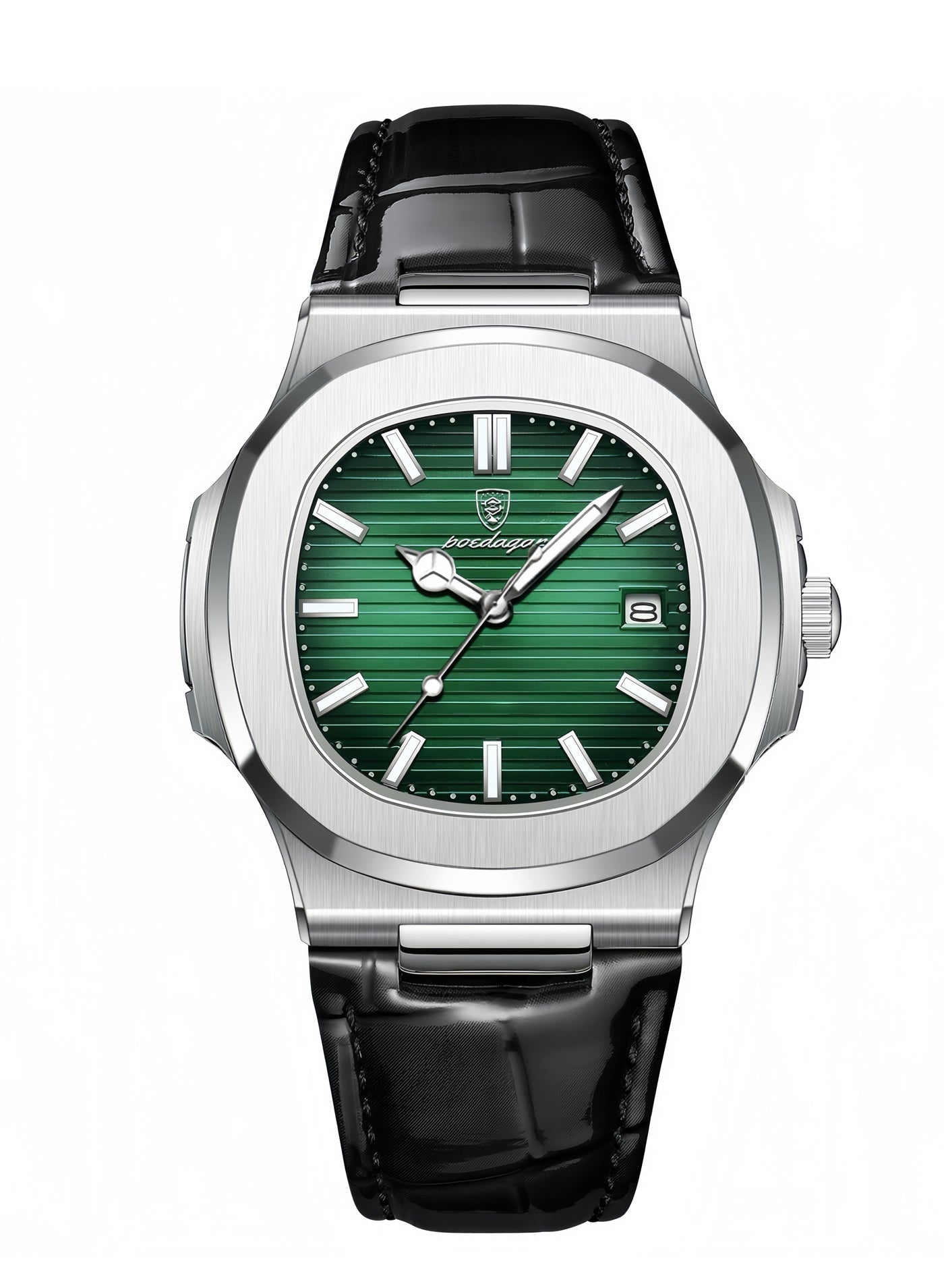 POEDAGAR Ultra Thin Waterproof Men's Watch with Calendar, Mineral Glass, and Unique Octagonal Case Design