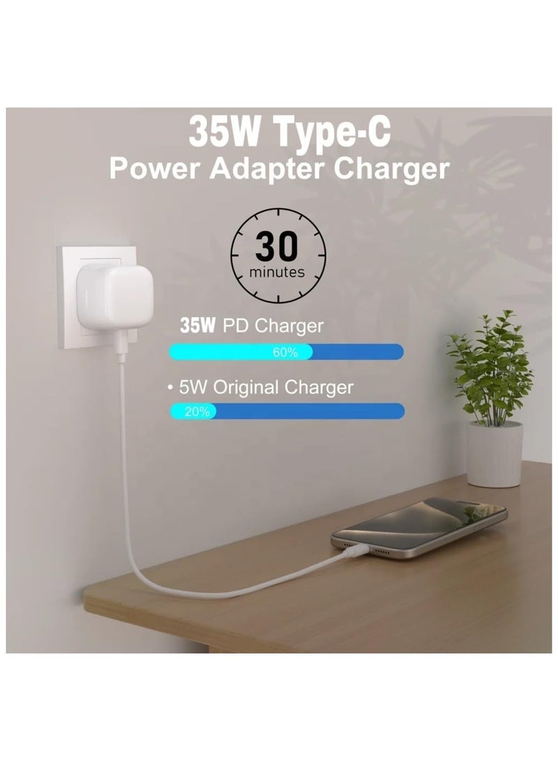 MMG iPhone 35 Watt Fast Charger | USB C Wall Fast Charger Compatible with iPhone 17/16/15/14/14 Pro/