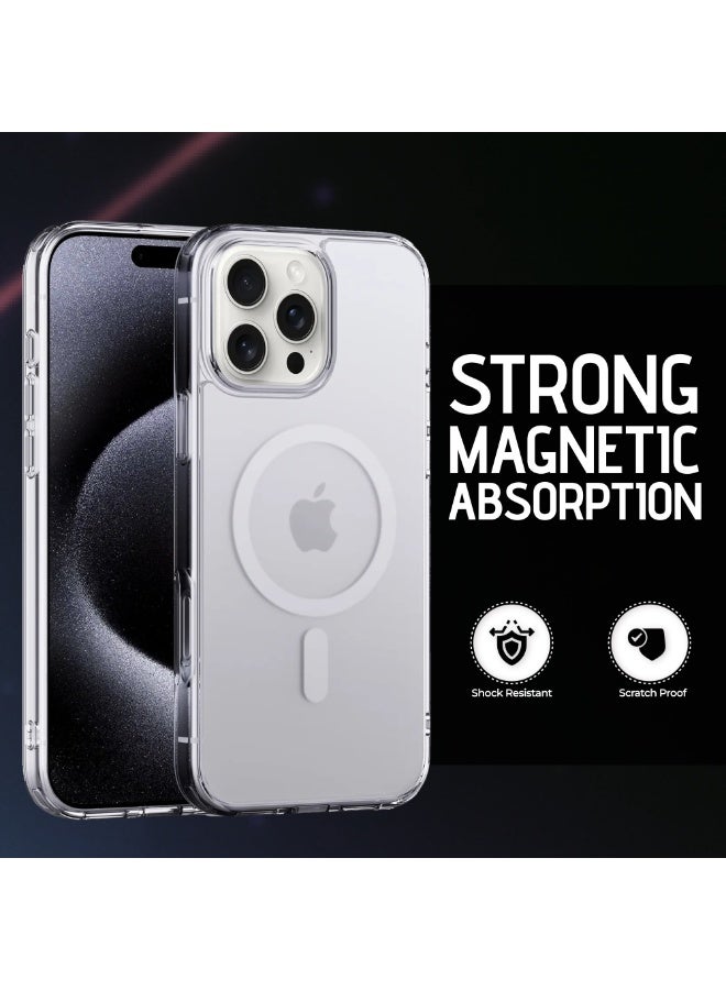 MMG iPhone 16 Pro Max Clear Magnetic Cover | Mag Safe Compatible | Hybrid Protective Crystal Clear H