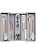 Utensil Organizer for Kitchen Drawers, Expandable Cooking Utensil Tray, Adjustable Cutlery S