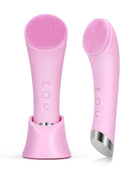 Facial Cleansing Brush, Rechargeable Silicone Face Scrubber with Heat Massage End, Vibrating