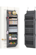 Over the Door Storage, Clear Hanging Organiser with 4 Mesh Side Pockets, Anti Tilt 40 lbs Lo