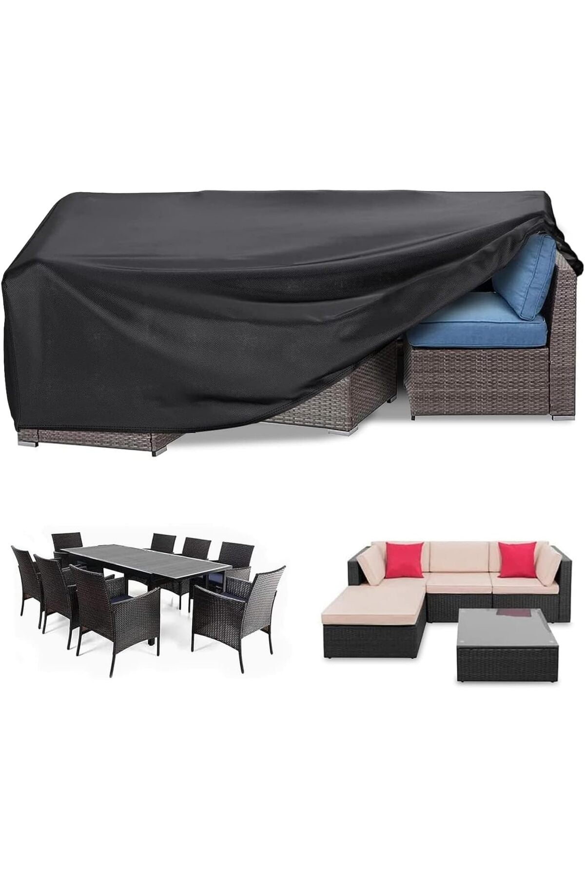 SKY-TOUCH Patio Furniture Cover 180x120cm, Garden Furniture Set Cover Waterproof, Outdoor Table and Chair Set Covers, Heavy Duty Oxford Fabric Furniture Covers Dust Proof Anti-UV