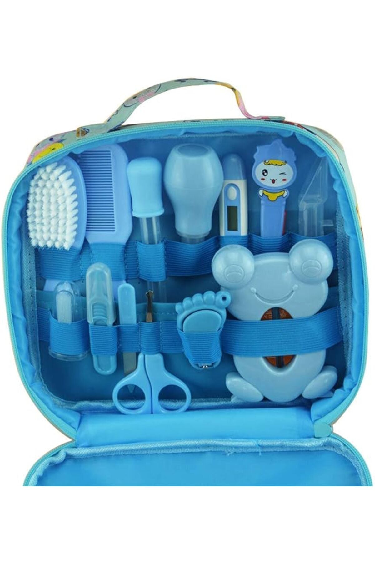 Baby Grooming kit Set, 13PCS Infant Baby Grooming Tools, Newborn Manicure Set Baby Healthcare Nail Clippers Hairbrush Tool Set (Blue)