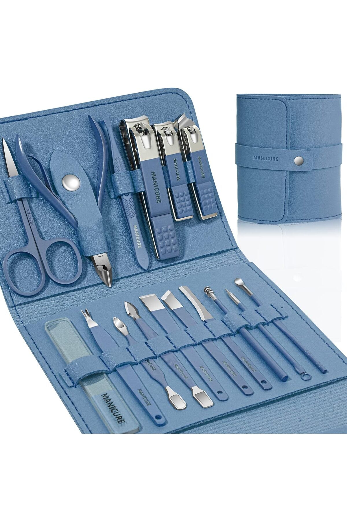 Manicure Set Professional Nail Clippers Pedicure Kit, 16 pcs Stainless Steel Nail Care Tools