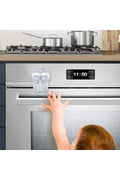 Child Safety Heat-Resistant Oven Door Lock, Oven Front Lock for Kids Easy to Install, Use 3M Adhesive, No Screws or Drill (Clear-White)