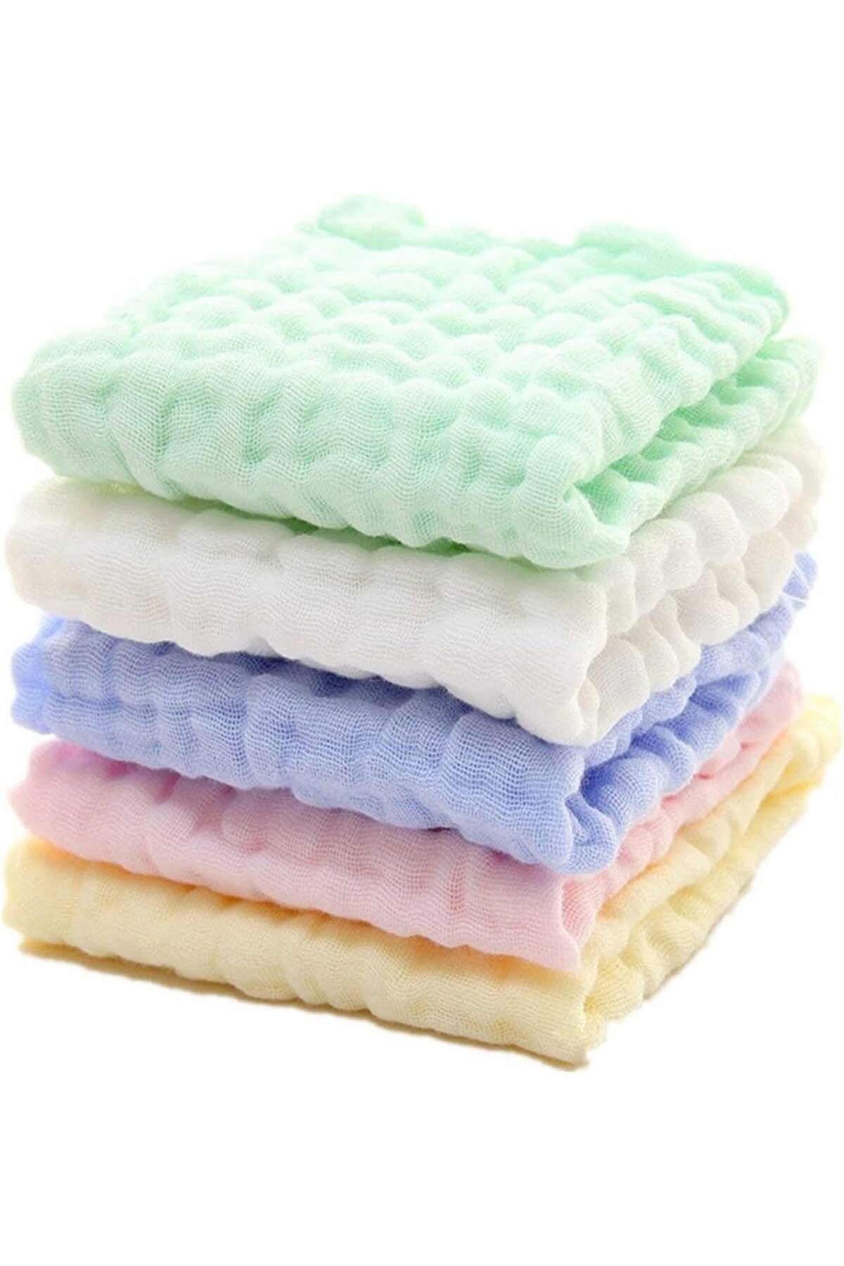 SKY TOUCH 5pcs Muslin Baby Washcloths and Towels