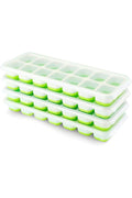 Ice Cube Tray, Pack of 4 Silicone Ice Cube Trays with Lid, Space-Saving and Stackable, LFGB C