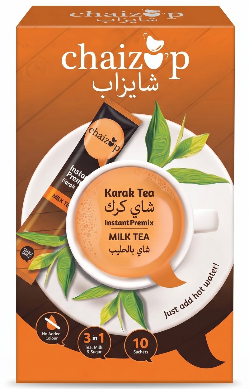 Chaizup Instant Premix Karak Tea Milk 200grams (Pack of 10)