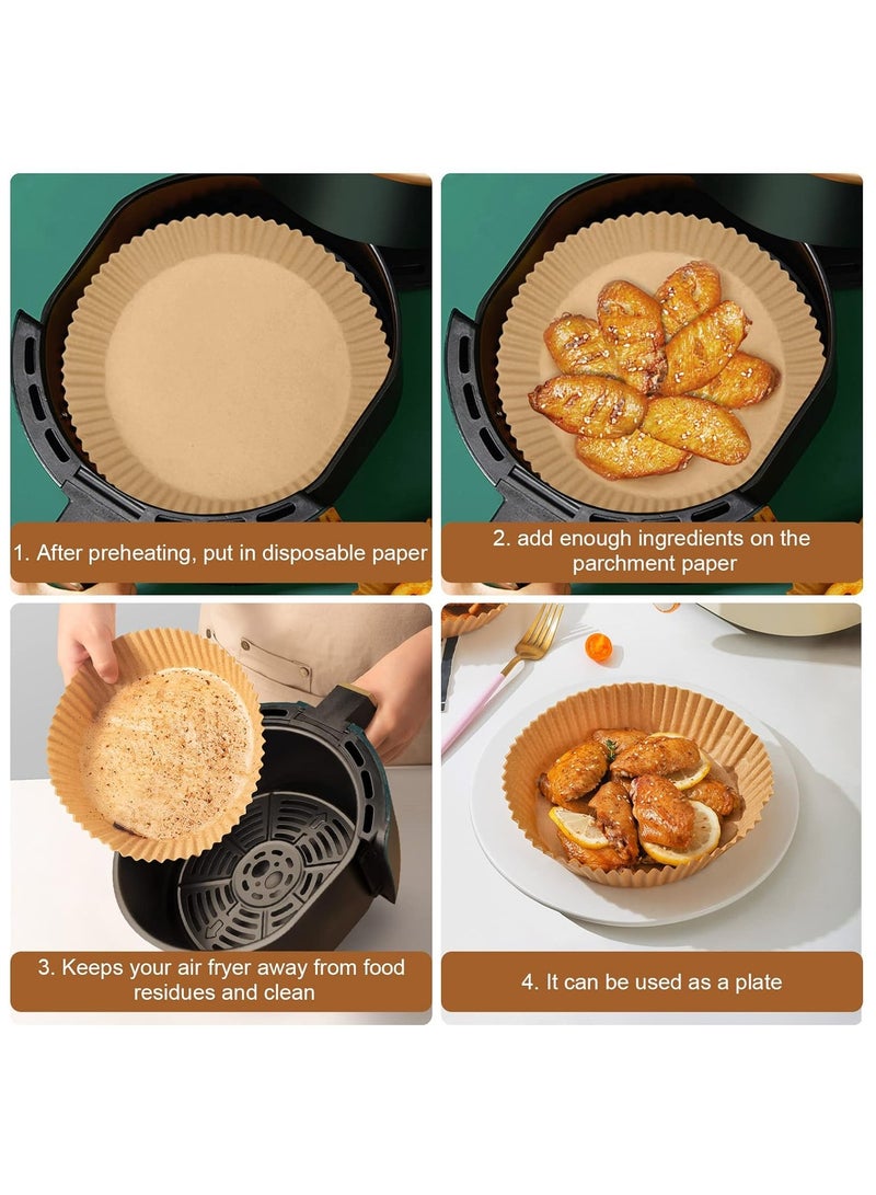 MMG Air Fryer Disposable Paper Liner, 100 PCS Non-stick Disposable Air Fryer Liners, Parchment Paper