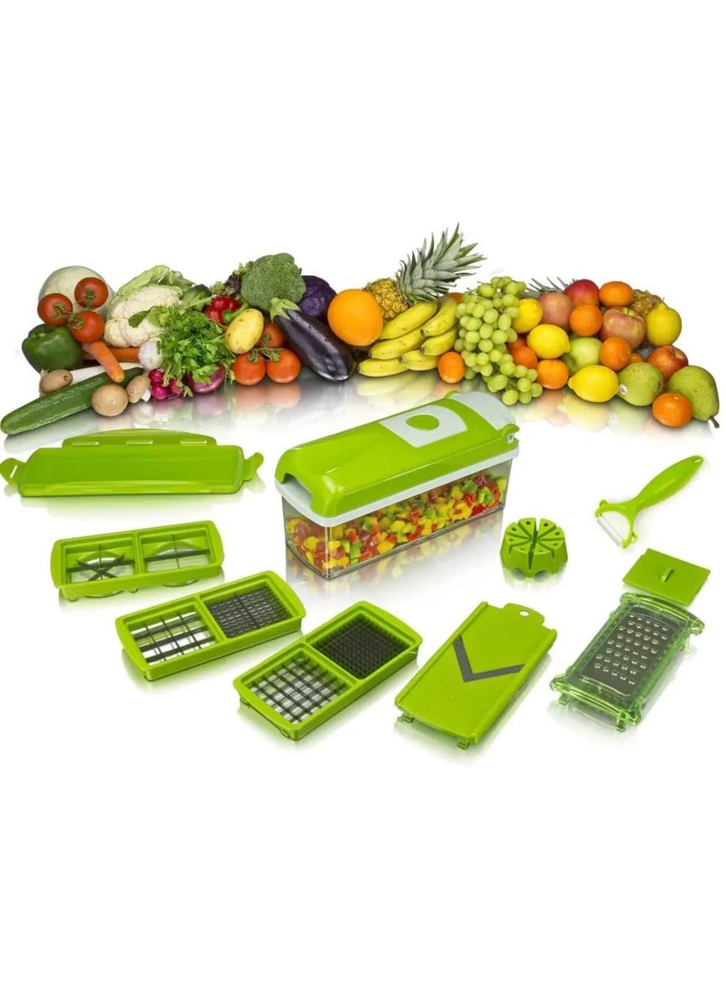 Vegetable Chopper Food Processor 4-in-1 Handheld Blender Salad Spinner Onion Slicer Cheese Grater Potato Cutter Meat Mincer Garlic Dicer Mandoline Slicer Kitchen Tools & Gadgets Herb Roller