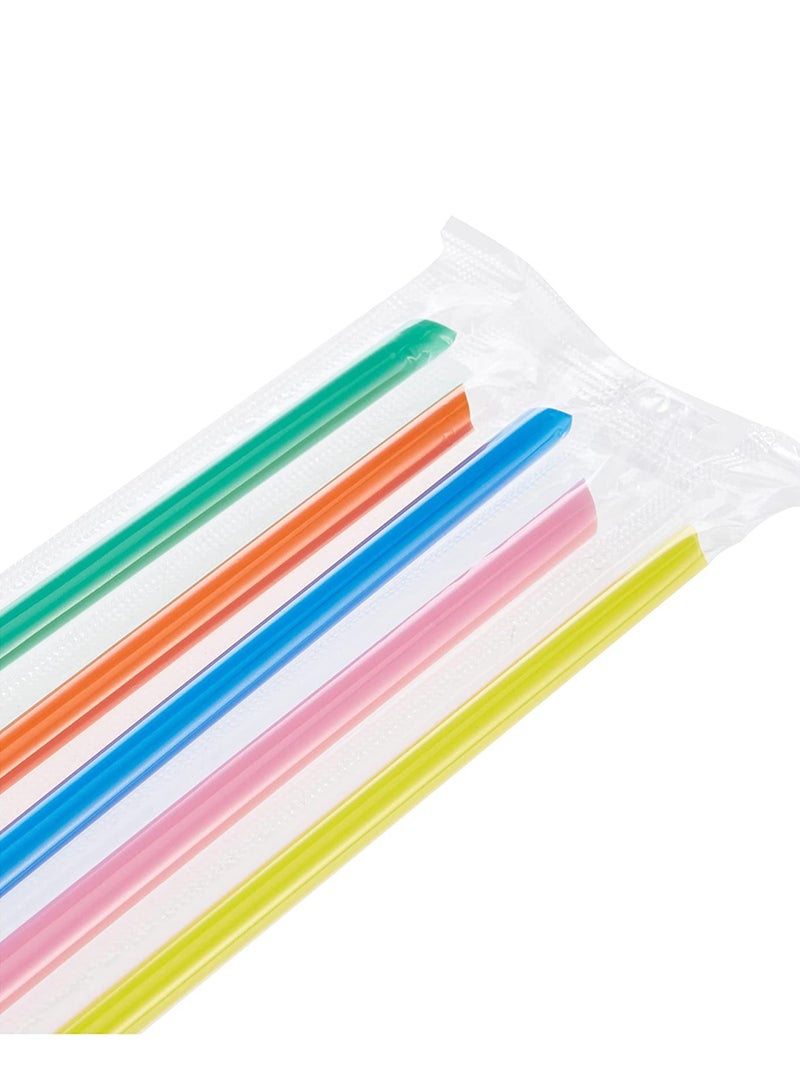 Cool Baby 100 Pack 7 Inch Long - Black Or White Or Colored Drinking Straws For Boba Bubble Tea, Milkshakes