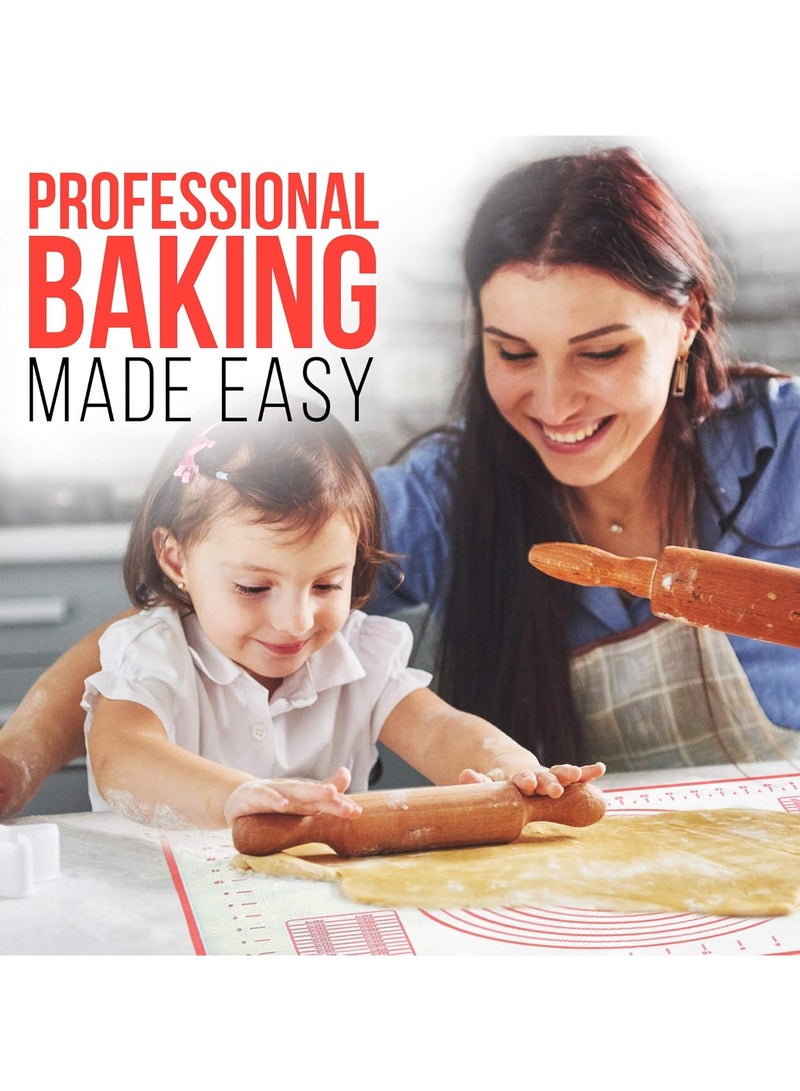 MMG Non-Stick Silicone Baking Mat Large 60x40cm Measuring Mat Glass Fiber Perfect for Bakers Kneadin