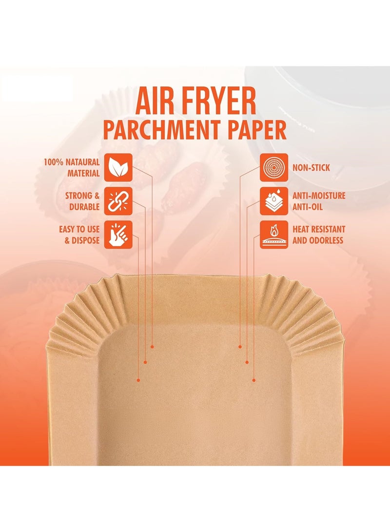 MMG 100 Pcs Air Fryer Disposable Paper Liner, Air Fryer Liners Square, Baking Paper for Air Fryer Wa