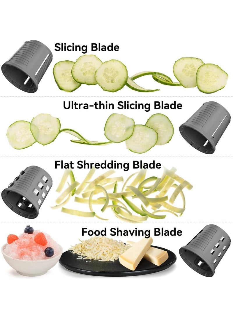 Electric Handheld Vegetable Slicer and Food Chopper with Container 3 Blades for Fruits Vegetables Salad Preparation Kitchen Use