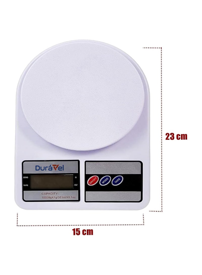 Duravel Digital Kitchen Scale for Gram + Battery | Digital Display with Auto-on & off System Gadget for Cooking-Baking