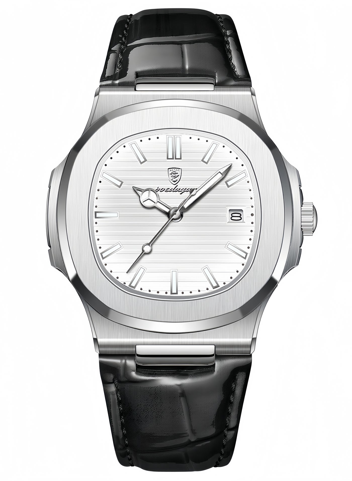 POEDAGAR Ultra Thin Waterproof Men's Watch with Calendar, Mineral Glass, and Unique Octagonal Case Design