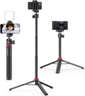 ULANZI MT-44 Extendable Phone Tripod, 59" Selfie Stick Vlog Stand with 2 in 1 Phone Clip, 360 degrees Ball