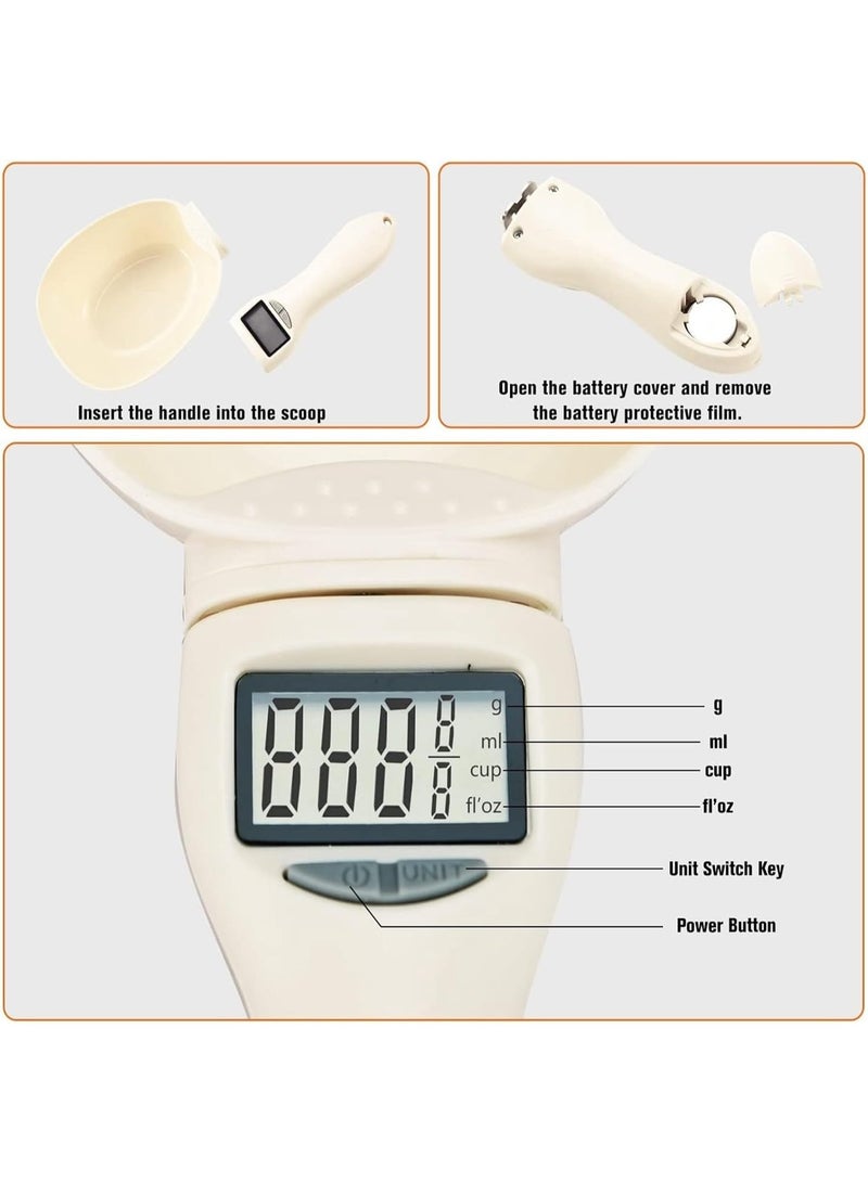 Lukadah Digital Measuring Spoon High Precision with LCD Screen Display, Adjustable Kitchen Scale Spoon, Electronic Scale with Measuring Spoons for Food, Coffee, Portioning Milk, Tea, Flour, Spices Kitchen Gadgets