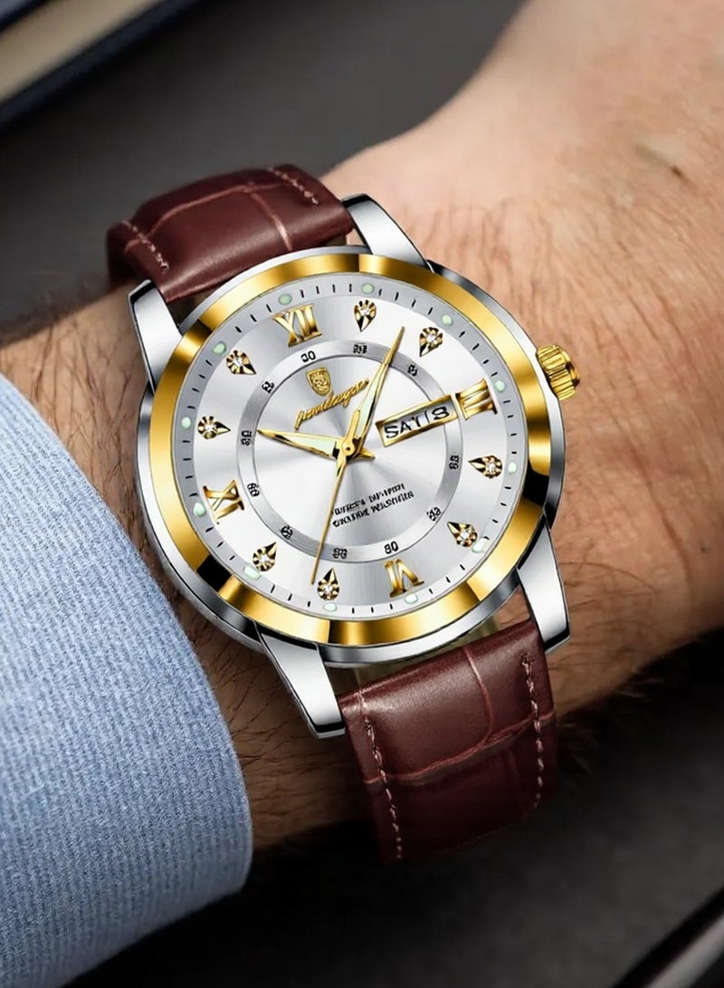 POEDAGAR Man Watch , Watches for Men , Waterproof Luminous Men's Watch Quartz, Men's Wrist Watches 41mm