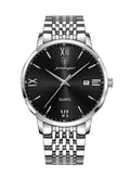 POEDAGAR Men's Quartz Alloy Case and Stainless Steel Band Wristwatch 42mm