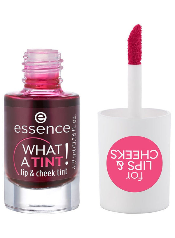 Essence What A Tint Lip and Cheek Tint | Kiss from a Rose | Natural Finish | Long Lasting Vegan Formula | Lightweight Organic Tint for Lips and Cheeks | Cruelty Free Makeup | 4.9 ml (Pack of 1) Kiss From A Rose