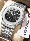POEDAGAR Man Watch , Waterproof Luminous Men's Watch Quartz - 40.5mm