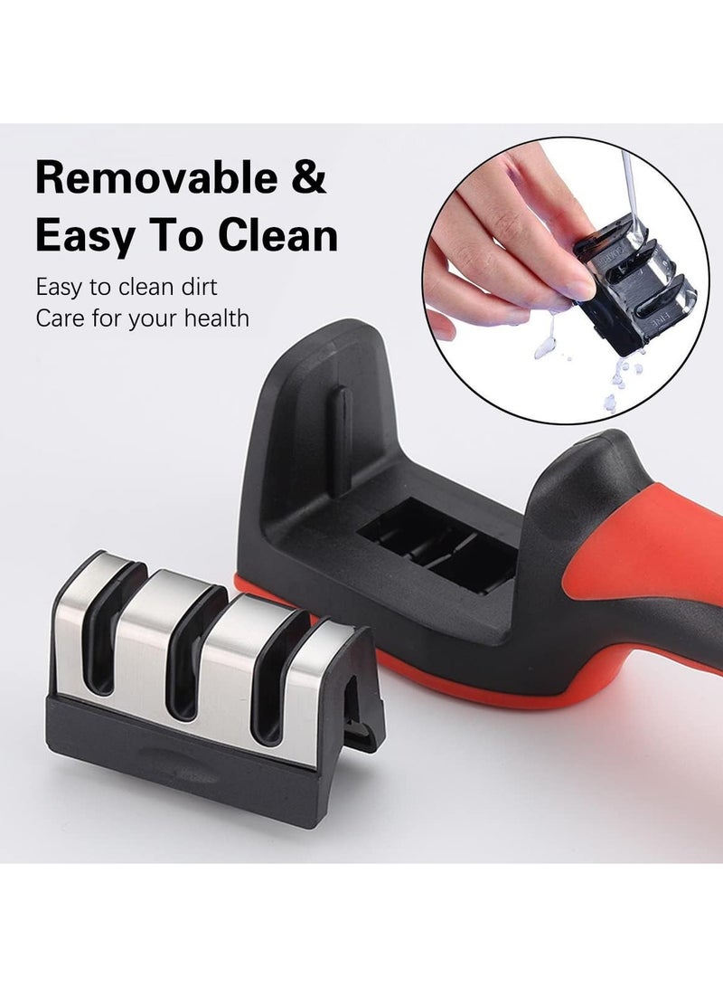MMG 3 in 1 Knife Sharpener with 3 Stages, Handheld Knife Sharpener Helps Repair, Restore, Polish Bla