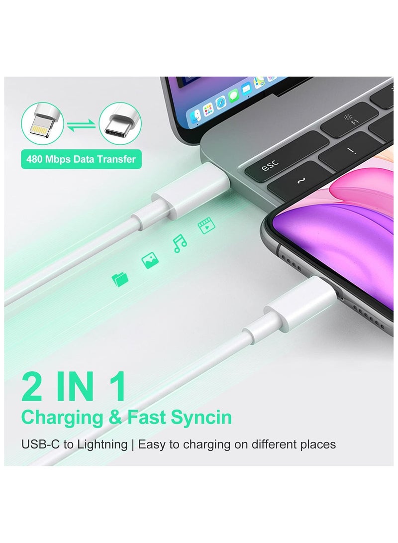 MMG iPhone Charger Cable 2M [MFi Certified] USB C to Lightning Cable Fast Charging Power Delivery PD