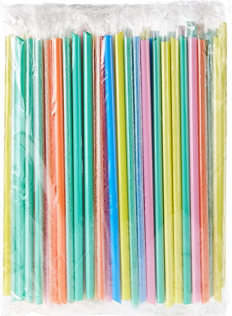 Cool Baby 100 Pack 7 Inch Long - Black Or White Or Colored Drinking Straws For Boba Bubble Tea, Milkshakes