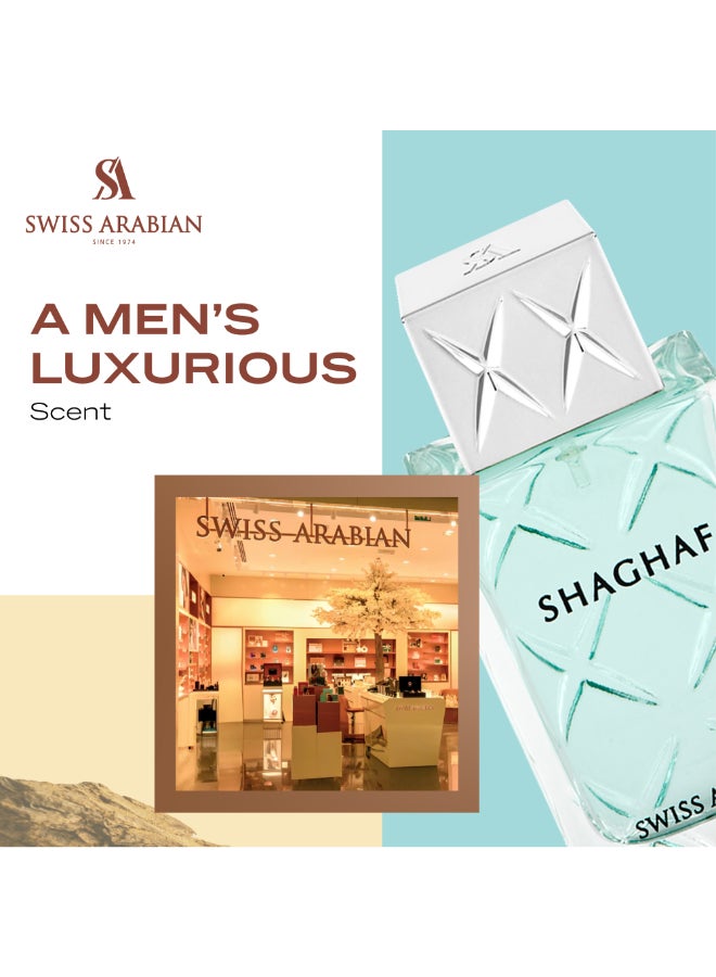 SWISS ARABIAN Shaghaf for Men Eau de Parfum, 75ml, Premium Quality Perfume, Men's Fragrance, Oriental, Woody, Gourmand Luxuri