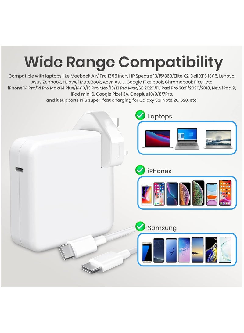 MMG 96W Type C Macbook Pro-Air Fast Replacement Charger, Power Adapter works with 13, 14, 15, 16 Inc