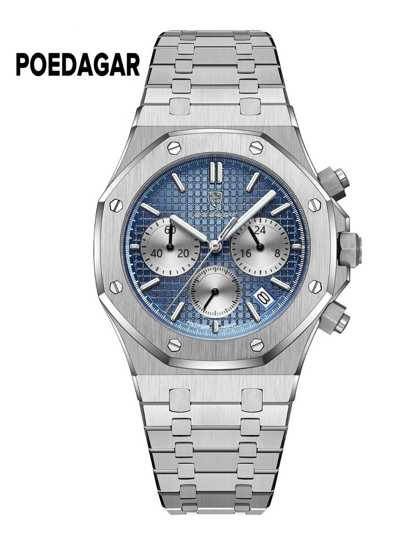POEDAGAR Waterproof Luminous Men's Watch Quartz - 42mm