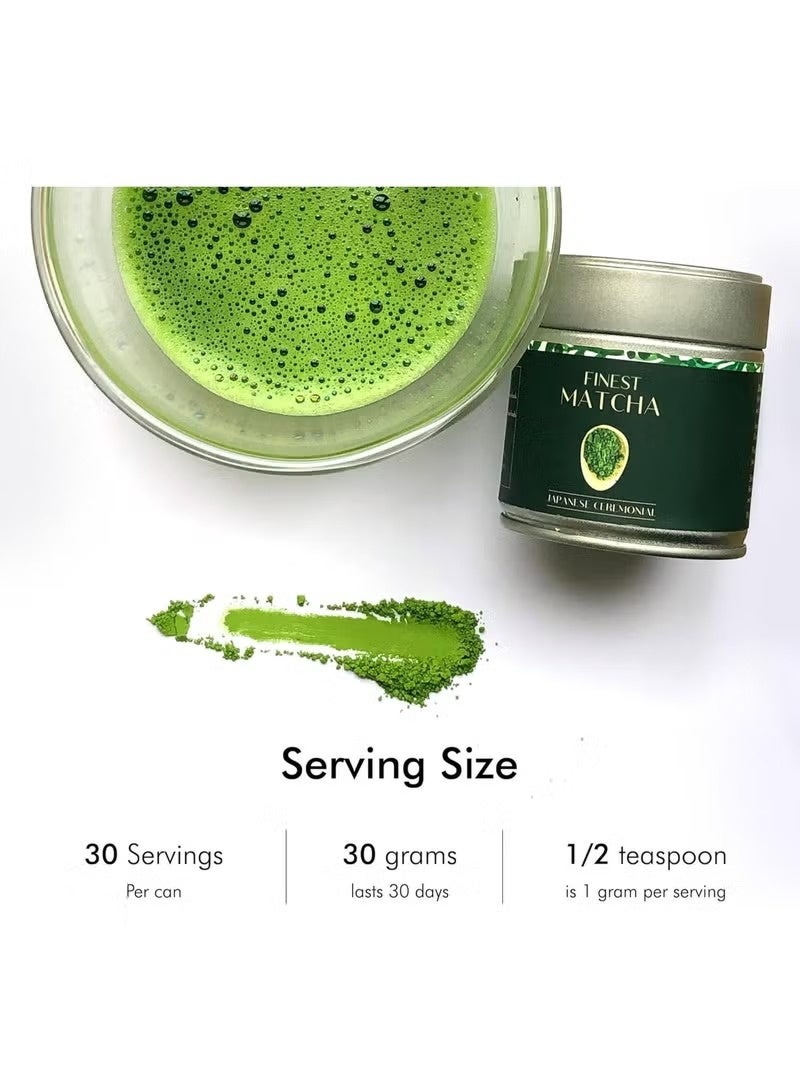 Heapwell UJI Ceremonial AAA Grade Matcha Powder 30g, Sourced from Shizouka Japan, Ceremonial Matcha Tea, Vegan Ceremonial Matcha Tea| Premium Ceremonial Matcha Tea Without Artificial Sweeteners |