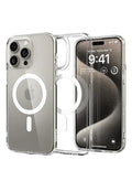 MMG iPhone 15 Pro Max Clear Magnetic Cover | Mag Safe Compatible | Hybrid Protective Crystal Clear H