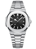 POEDAGAR Ultra Thin Waterproof Men's Watch with Calendar, Mineral Glass, and Unique Octagonal Case Design