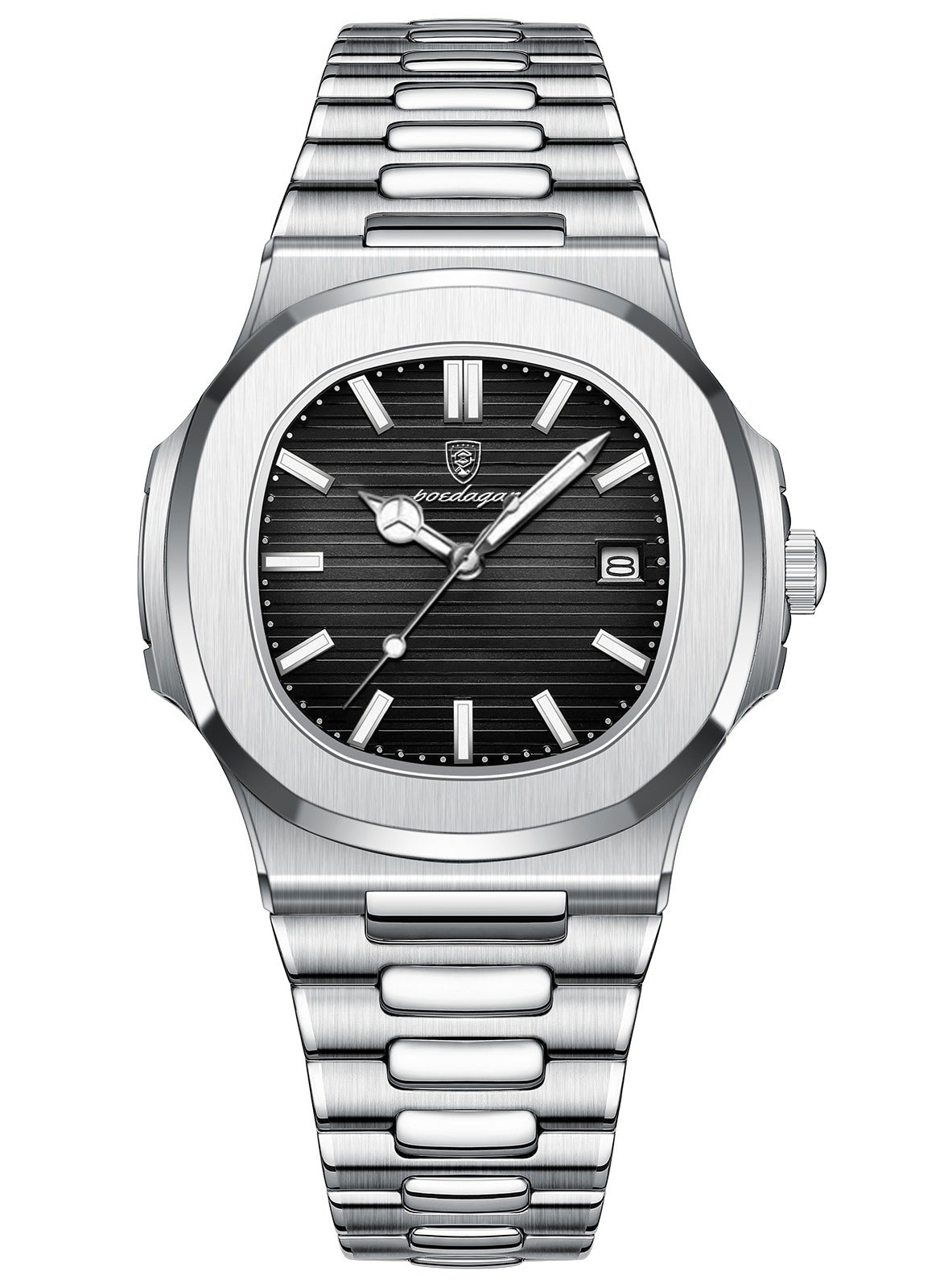 POEDAGAR Ultra Thin Waterproof Men's Watch with Calendar, Mineral Glass, and Unique Octagonal Case Design