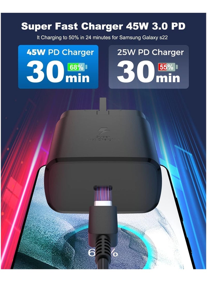 MMG 45W USB C Super Fast Charging Charger with 1 m Cable - Compatible with S24 S23 S22 S21 S20 Ultra