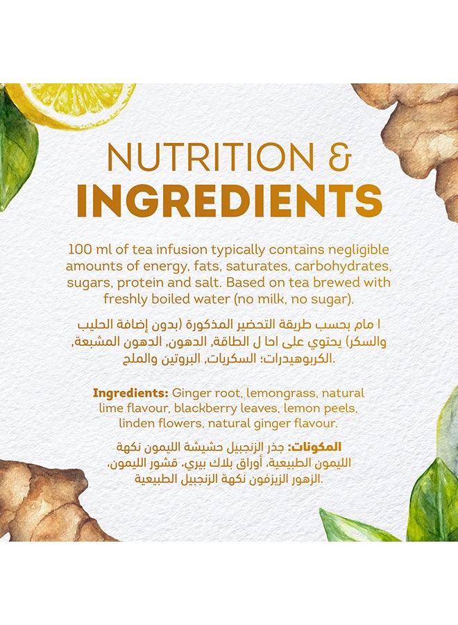 Lipton Herbal Infusion Tea Lemon And Ginger, 20 Teabags Lemon 32grams