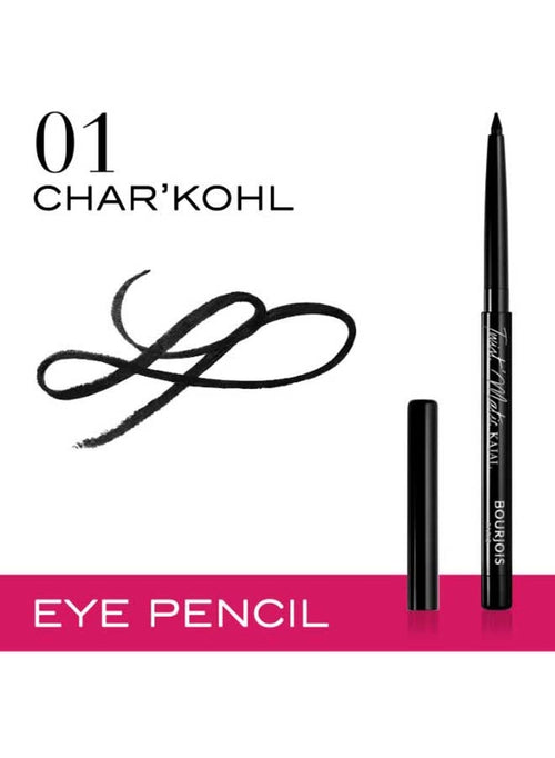 BOURJOIS PARIS Pencil Kajal Twist Matic Eyeline 01 Char'kohl
