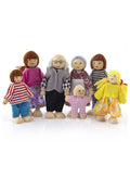 7pcs Funny Gadgets Wooden Dollhouse Family Miniature 7 People Set Toy for Kids Children Home Decoration Dressed Characters Pretend Play Gift