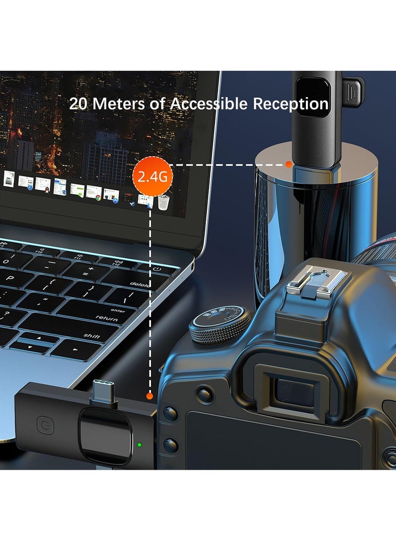 MMG Wireless Lavalier Microphone 3 in 1 for iPhone iPad USB C Smartphone Computer Camera, Plug and P
