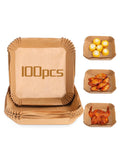 MMG 100 Pcs Air Fryer Disposable Paper Liner, Air Fryer Liners Square, Baking Paper for Air Fryer Wa