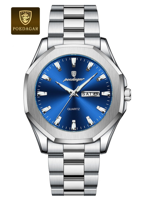 POEDAGAR Man Watch , Waterproof Luminous Men's Watch Quartz, Men's Wrist Watches 42mm