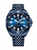 POEDAGAR Men's Quartz Wrist Watch, Stainless Steel Strap, Dual Calendar Date Display, Luminous Hands - 682