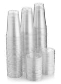 SNH Packing Plastic Juice Cup 24 Ounce With Lid Strong Ideal For Iced Coffee Smoothies Bubble Boba Tea Milkshakes Frozen Cocktails 25 Pieces
