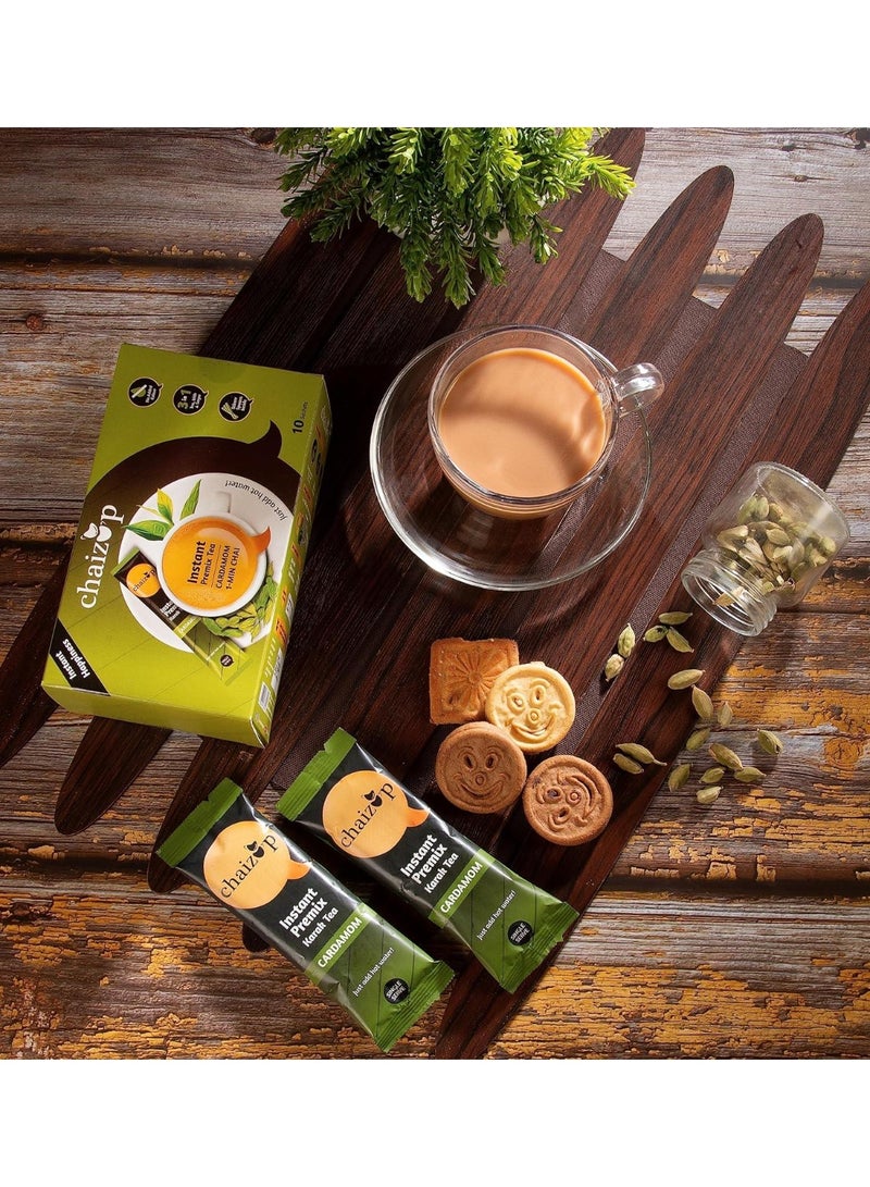 Chaizup Instant Premix Karak Tea Cardamom 200grams (Pack of 10)