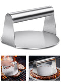 XICEN Stainless Steel Burger Press, 5.5 Inch Round Steak Patty Making Tools, Squeezing Grease, Griddle Accessories Kit, Grill Barbecue Tool, Kitchen Gadgets